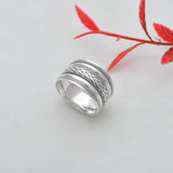 Wide Band Sterling Silver Thumb Ring Size 13 - SAR Gems