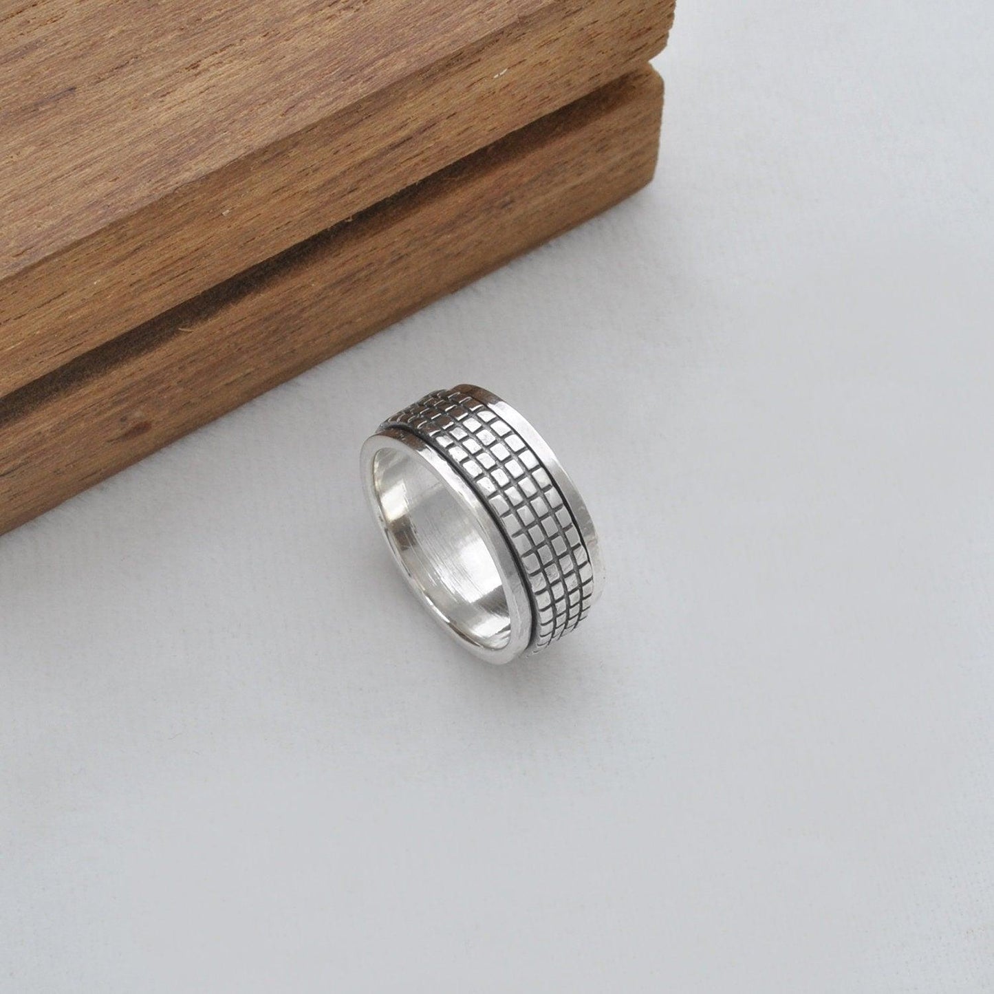 Fidget Silver Spinner Ring Size 7 - SAR Gems