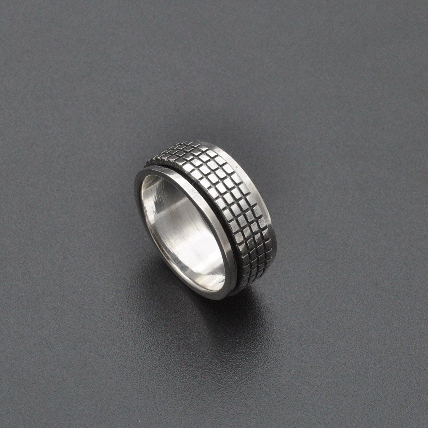 Fidget Silver Spinner Ring Size 7 - SAR Gems