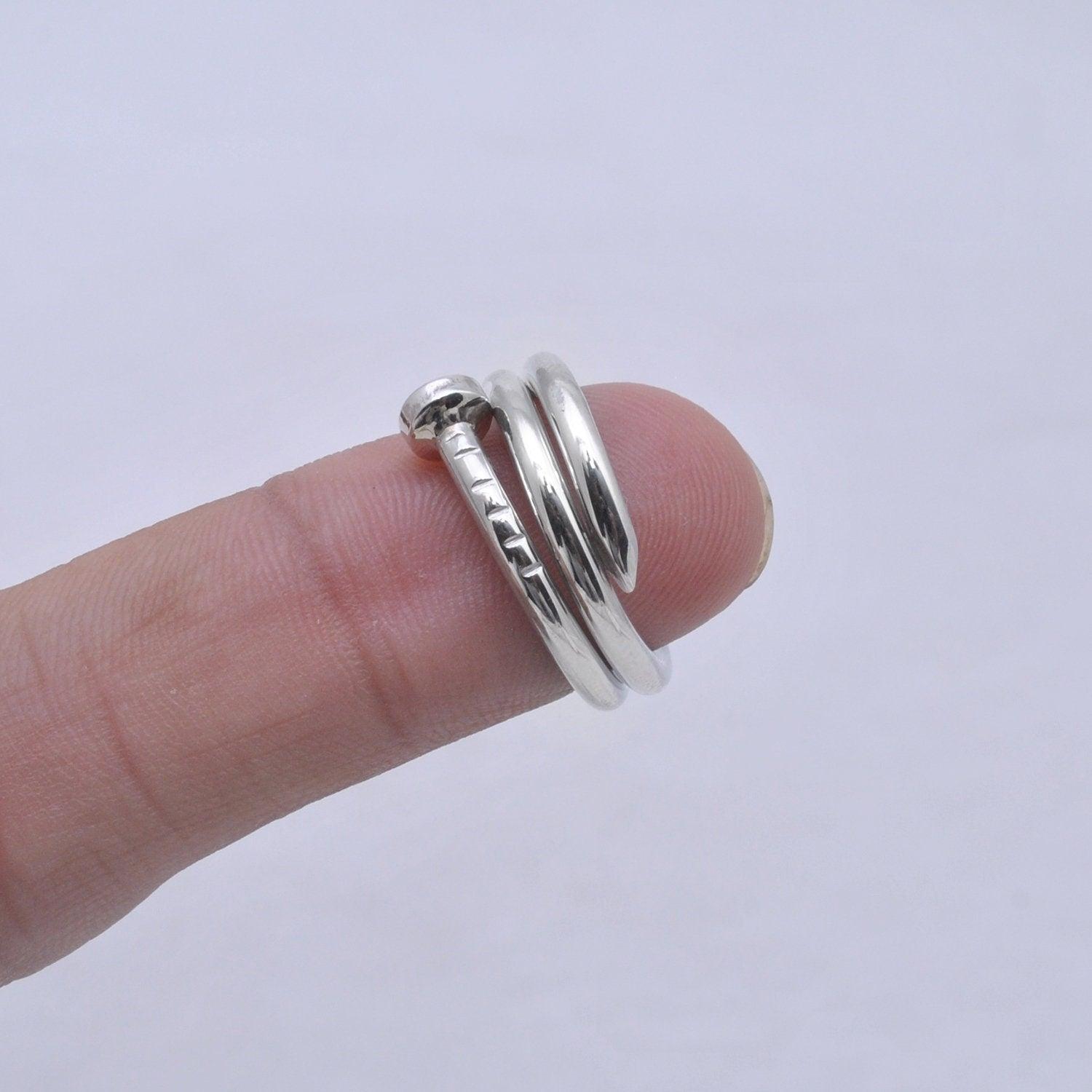 Handmade Spike Silver Ring Size 4 Kids Jewelry - SAR Gems