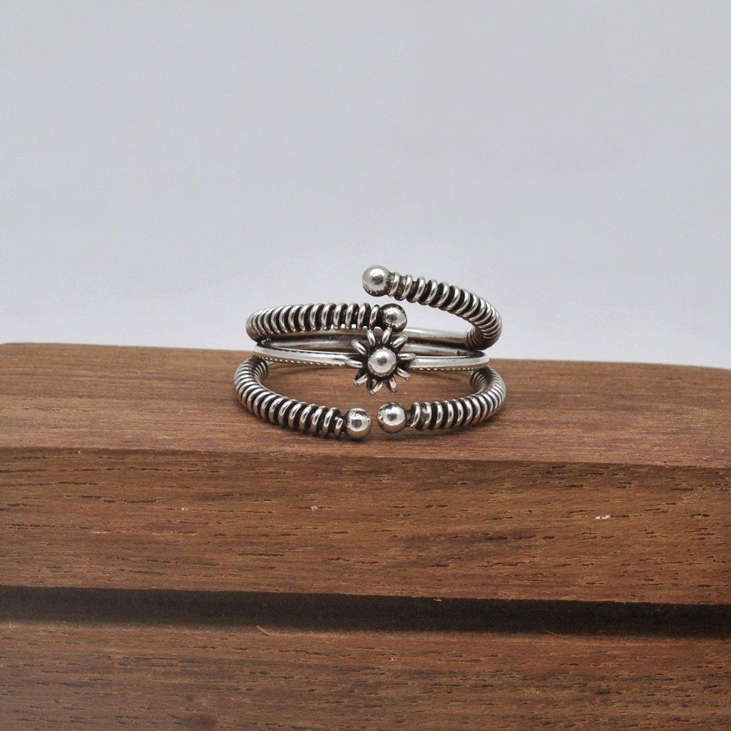 Boho Hippie Silver Ring Size 9 Christmas Gift - SAR Gems