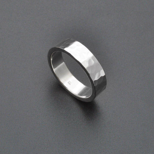 Hammered band Sterling silver ring size 6,9,10 - SAR Gems