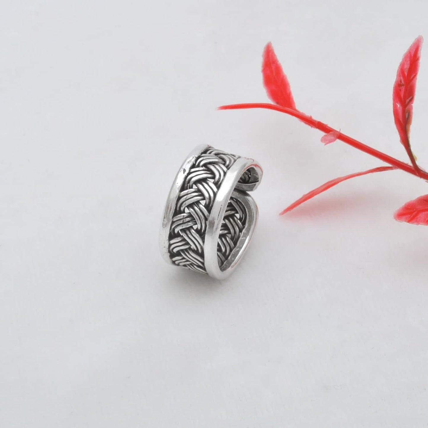 Oxidized Woven Men Women Size Ring 10 - SAR Gems