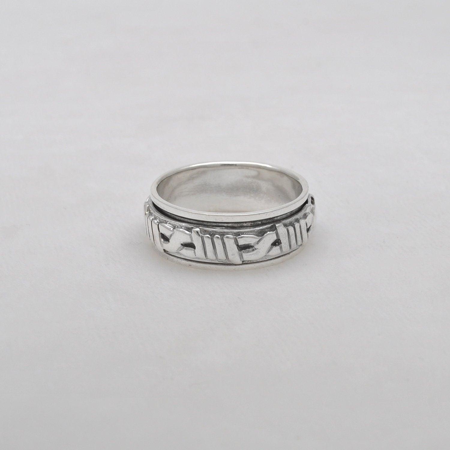 Silver Viking Band Thumb Ring Size 13 - SAR Gems