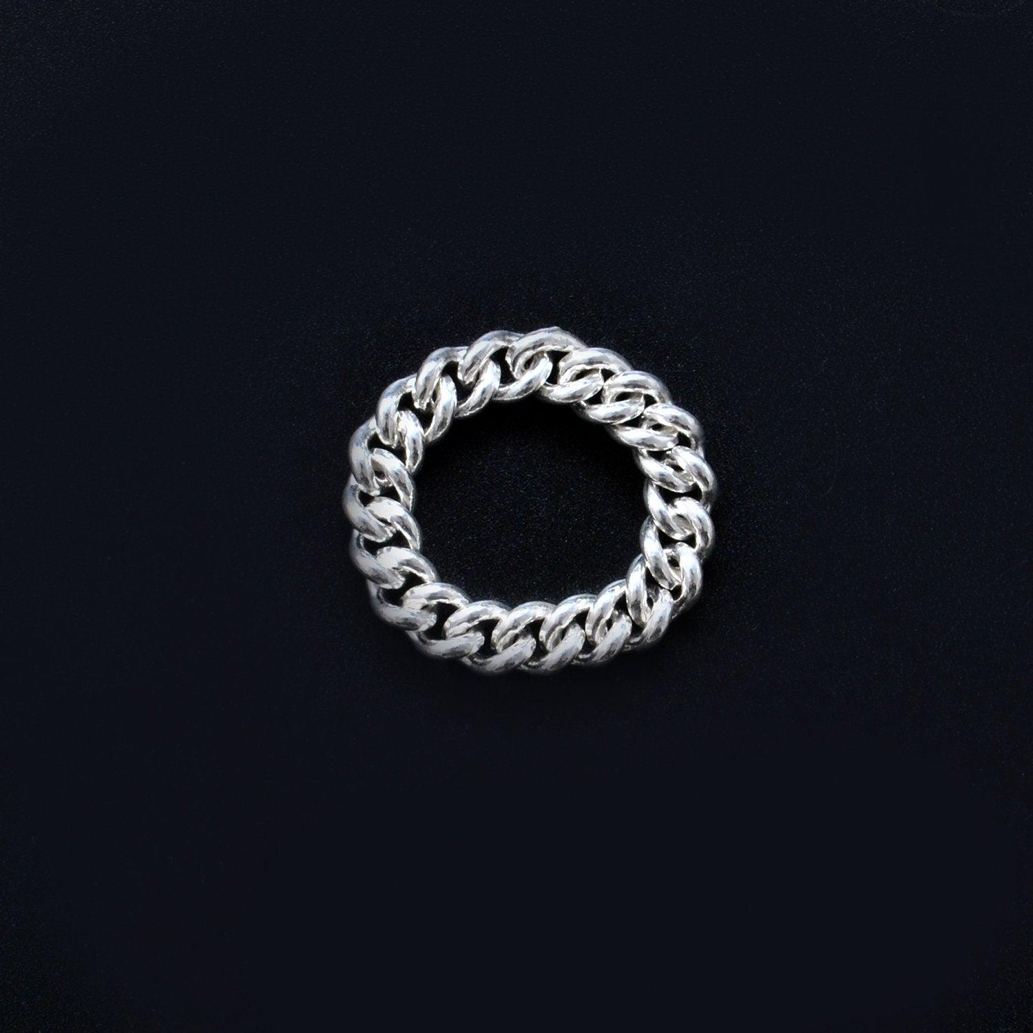 925 Silver Cuban Link Ring Size 9 - SAR Gems