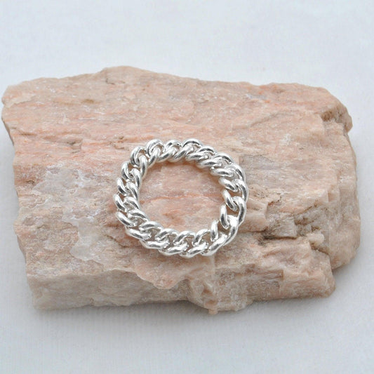 925 Silver Cuban Link Ring Size 9 - SAR Gems