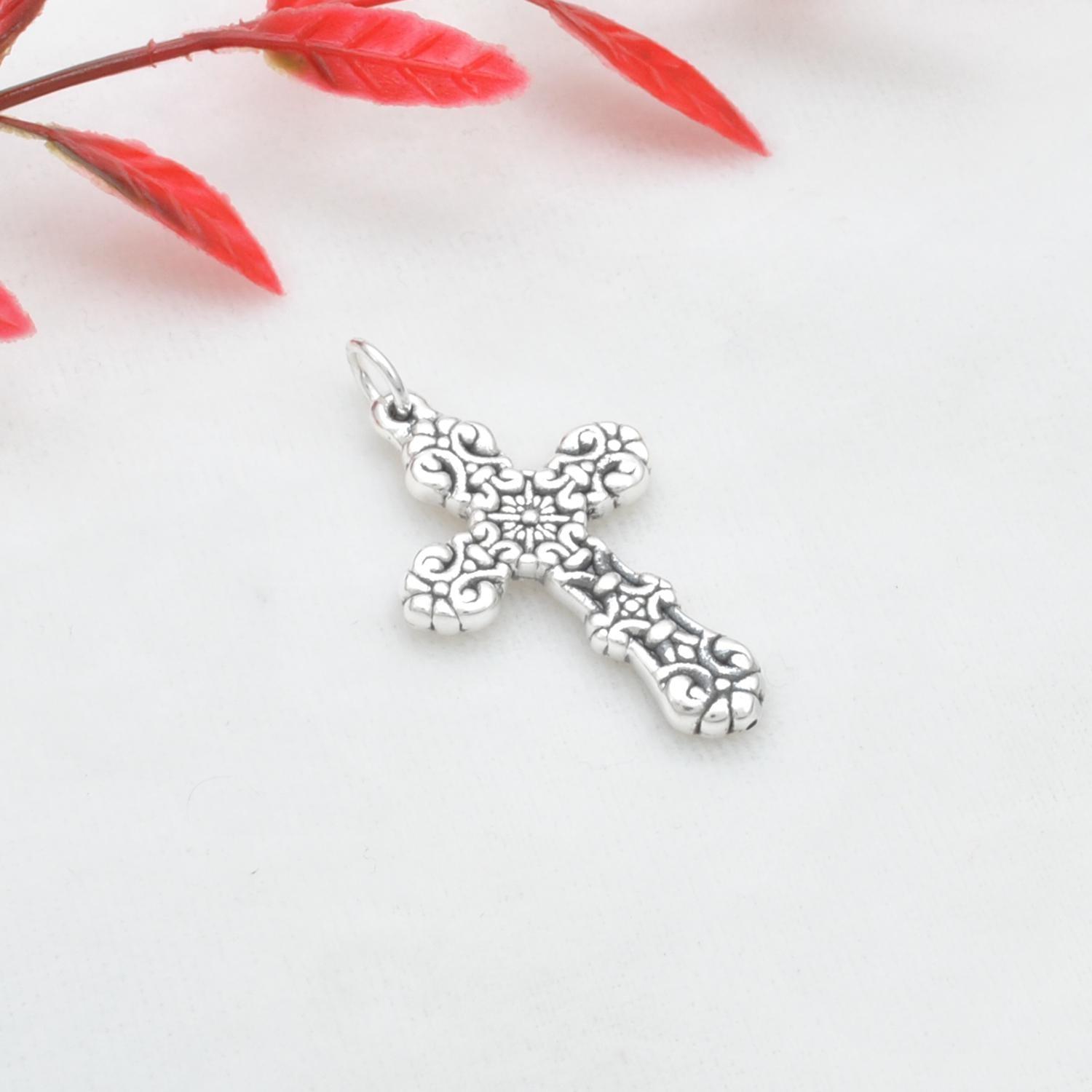 Sterling Silver Holy Cross Pendant - Christmas Gift - SAR Gems