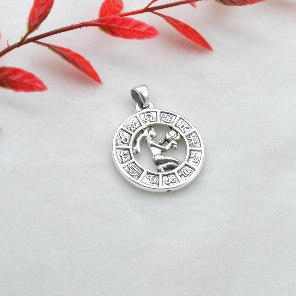 925 Sterling Silver Virgo Zodiac Sign Pendant