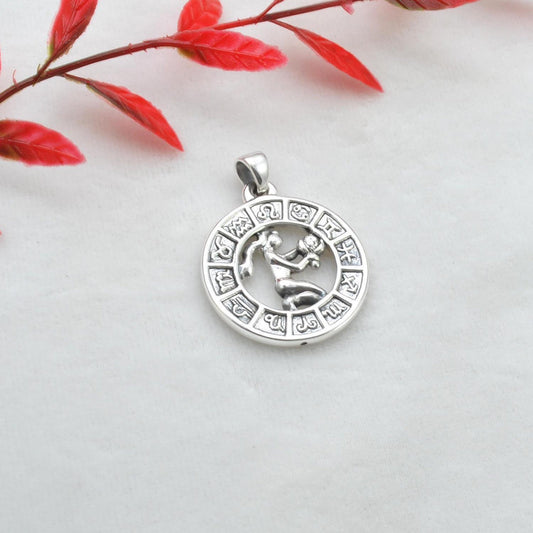 925 Sterling Silver Virgo Zodiac Sign Pendant