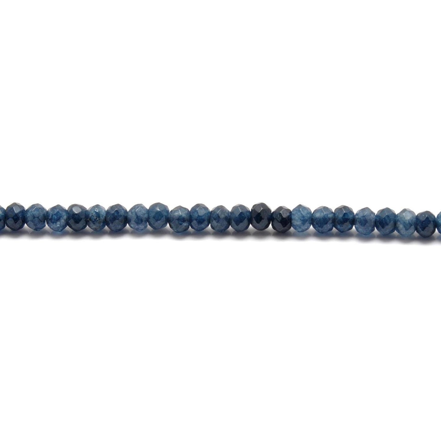 Blue Quartz Faceted Rondelle Gemstone Beads 13.5" Strand - SAR Gems