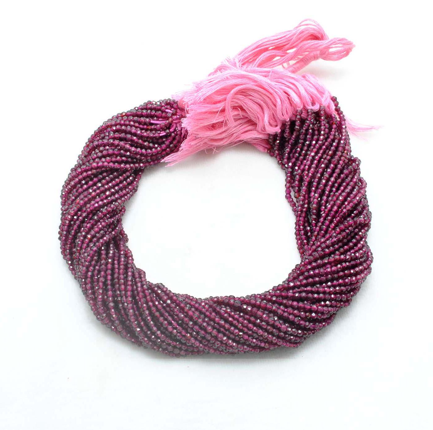 Natural Red Garnet Faceted Rondelle Gemstone Beads 12.5" Strand - SAR Gems