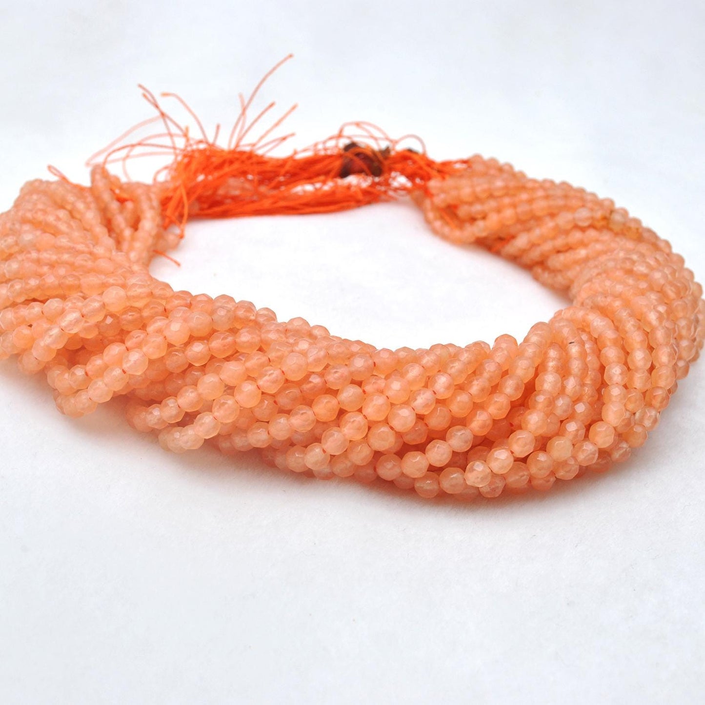 Honey Quartz Faceted Round Gemstone Beads 4mm 15" Strand - SAR Gems