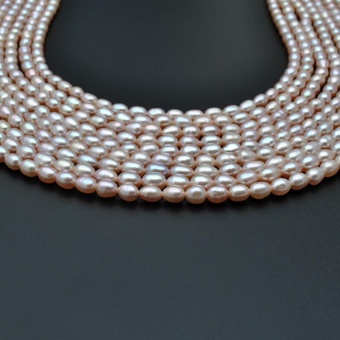 Natural Pink Rice Pearl Oval Gemstone Beads 15.5" - SAR Gems