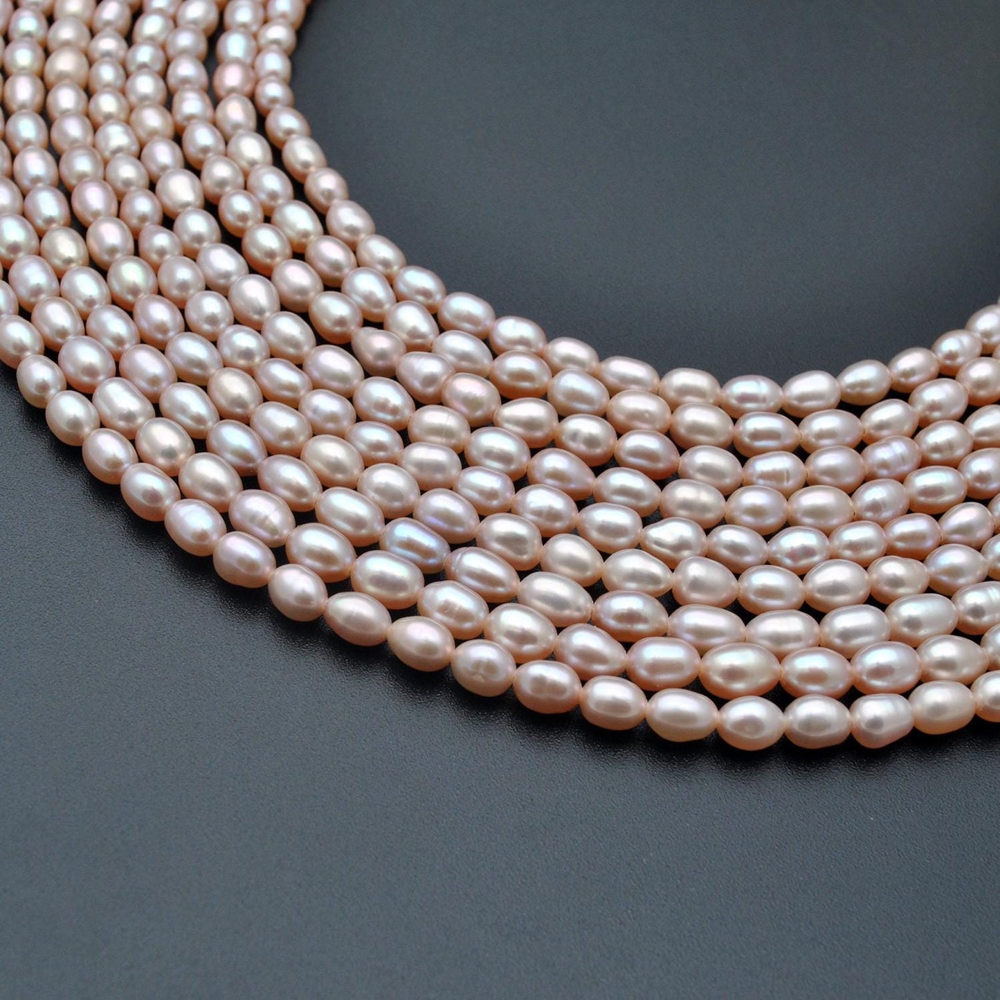 Natural Pink Rice Pearl Oval Gemstone Beads 15.5" - SAR Gems