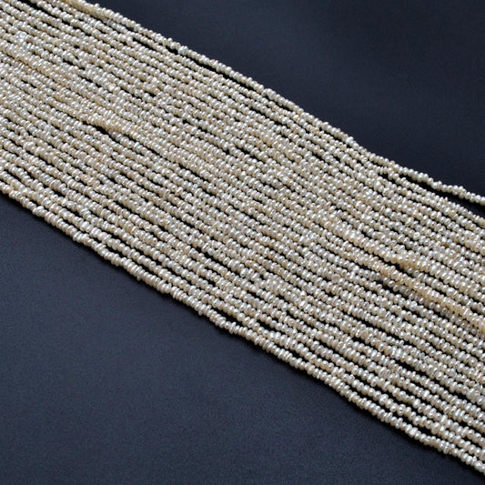 Natural Freshwater Pearl Rondelle Gemstone Beads 2mm 15" - SAR Gems