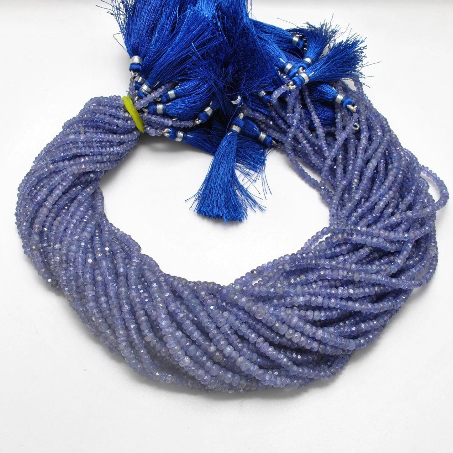 Natural Tanzanite Rondelle Faceted Gemstone Beads 4mm 16" Strand