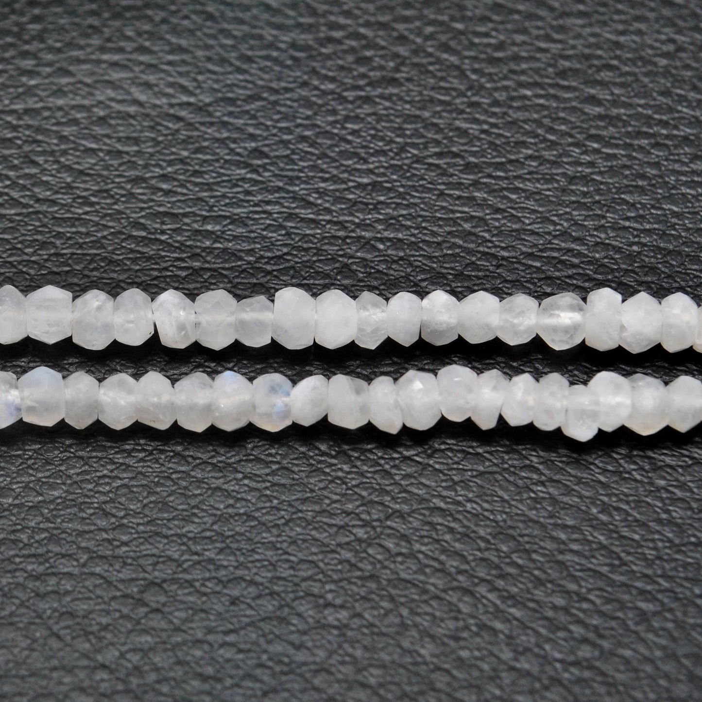 Natural Rainbow Moonstone Rondelle Gemstone Beads Strand