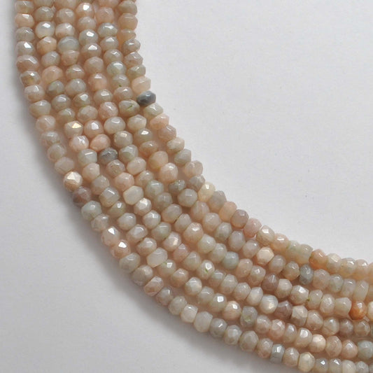 Brown Moonstone Faceted Rondelle Gemstone Beads