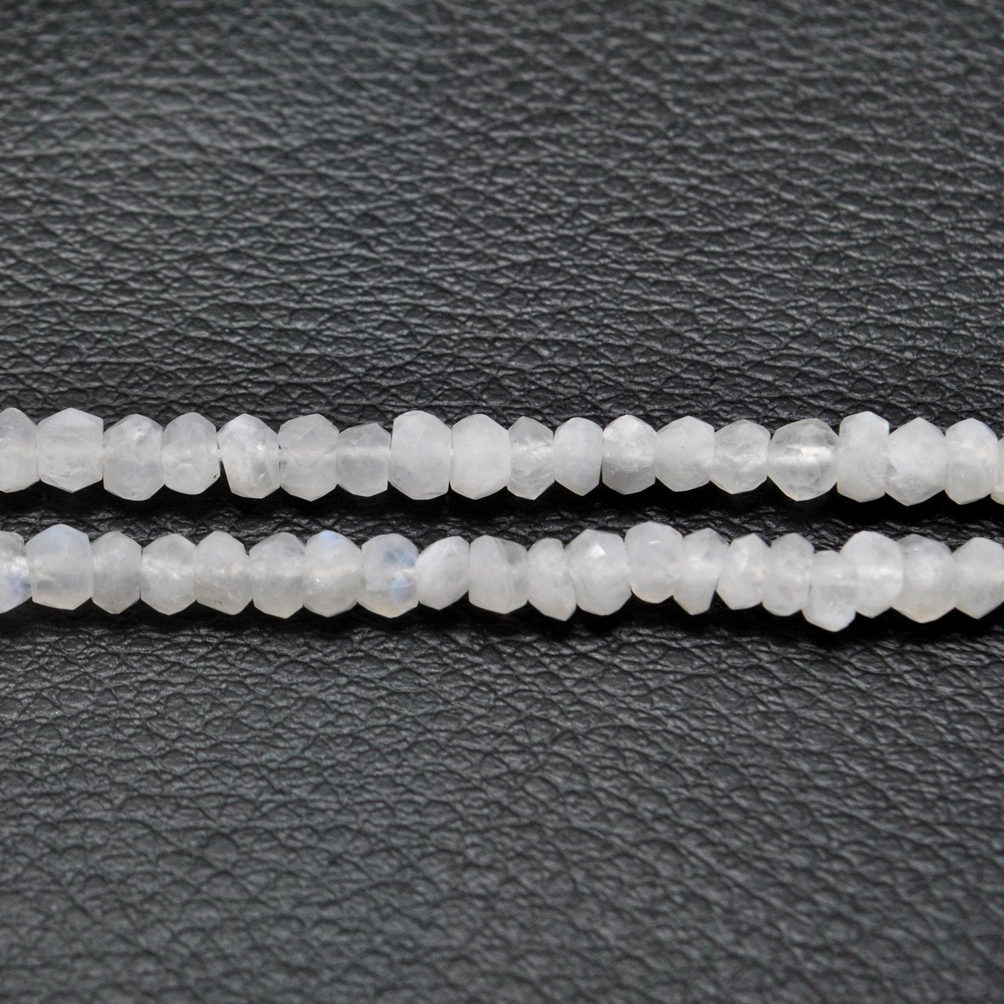 Natural Rainbow Moonstone Rondelle Gemstone Beads Strand