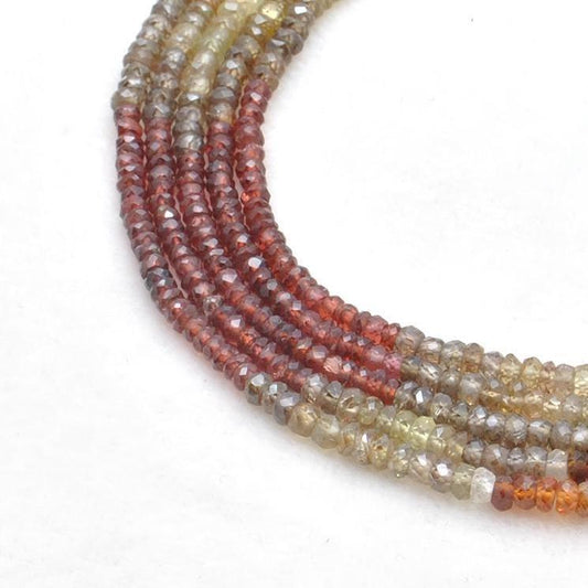 Natural Sapphire Rondelle Gemstone Beads 13" Strand