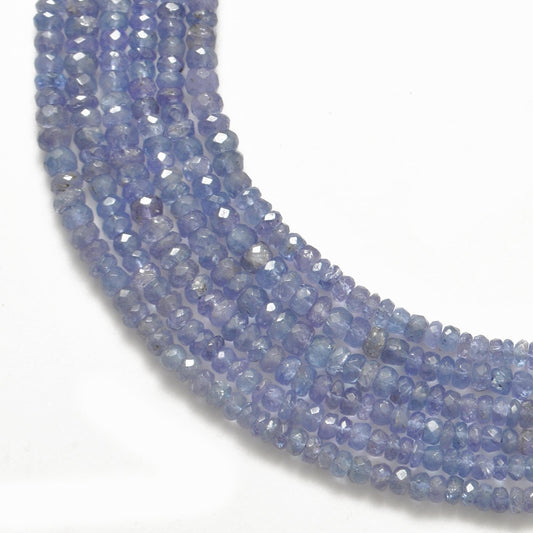 Natural Tanzanite Rondelle Faceted Gemstone Beads 4mm 16" Strand