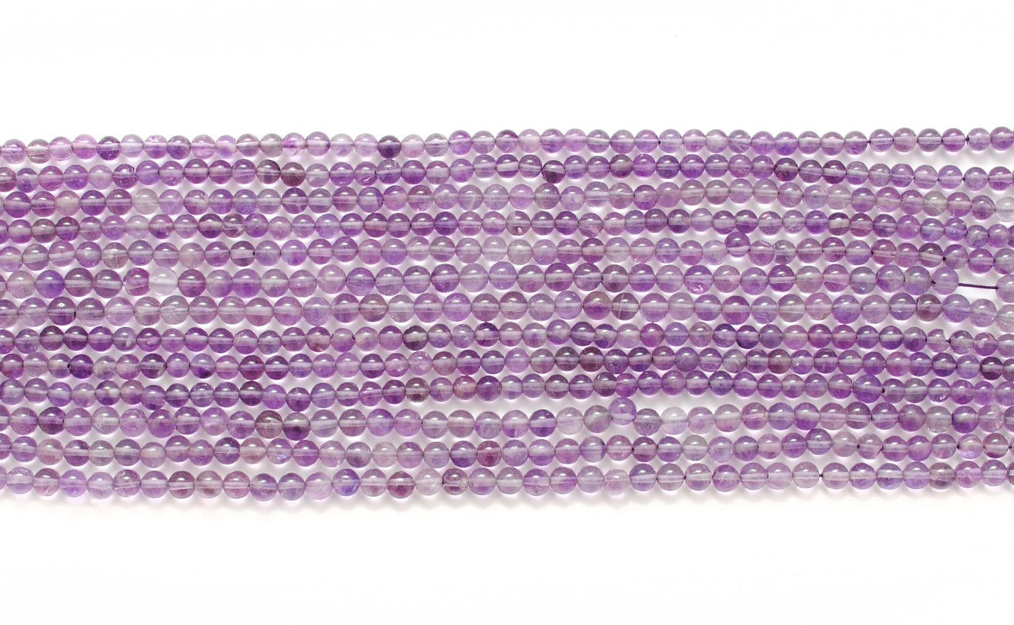 Natural Amethyst Round Beads, 4-4.5mm – 15" Strand, Smooth Gemstone Beads for Necklace & Bracelet Making