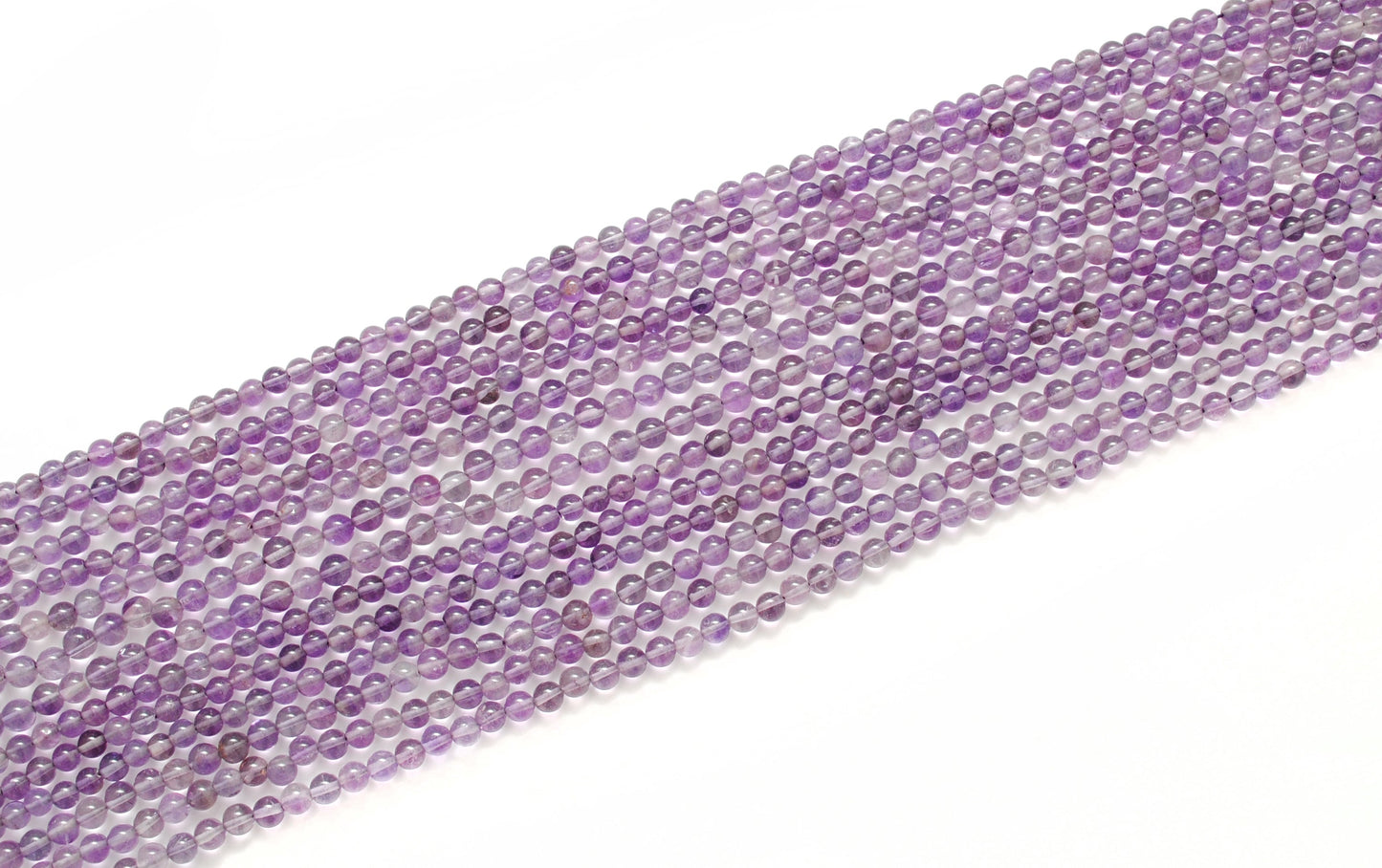 Natural Amethyst Round Beads, 4-4.5mm – 15" Strand, Smooth Gemstone Beads for Necklace & Bracelet Making