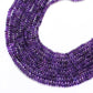 Natural Amethyst Button Beads – 5-6mm, 15" Strand, Smooth Gemstones for DIY Jewelry Making