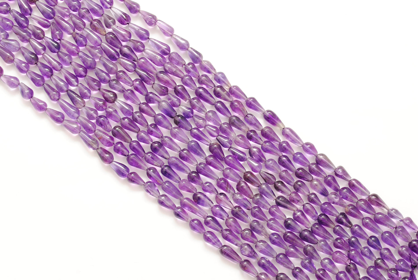 Natural Amethyst Drop Beads – 5x8 to 6x11mm – Straight Drilled Loose Gemstone 14" Strand