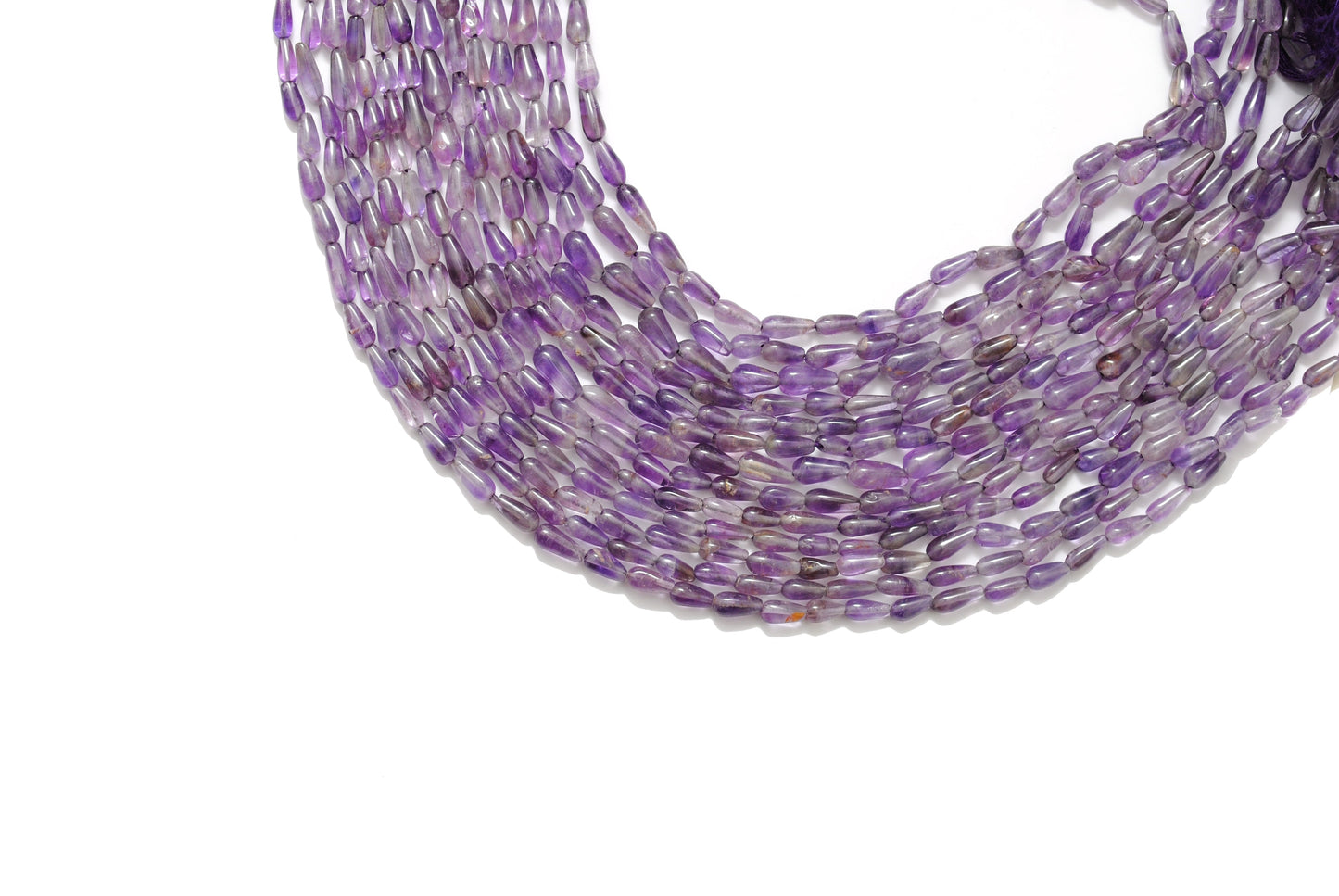 Natural Amethyst Drop Gemstone Beads – 3x6-4x9mm MIx Size – 14" Strand