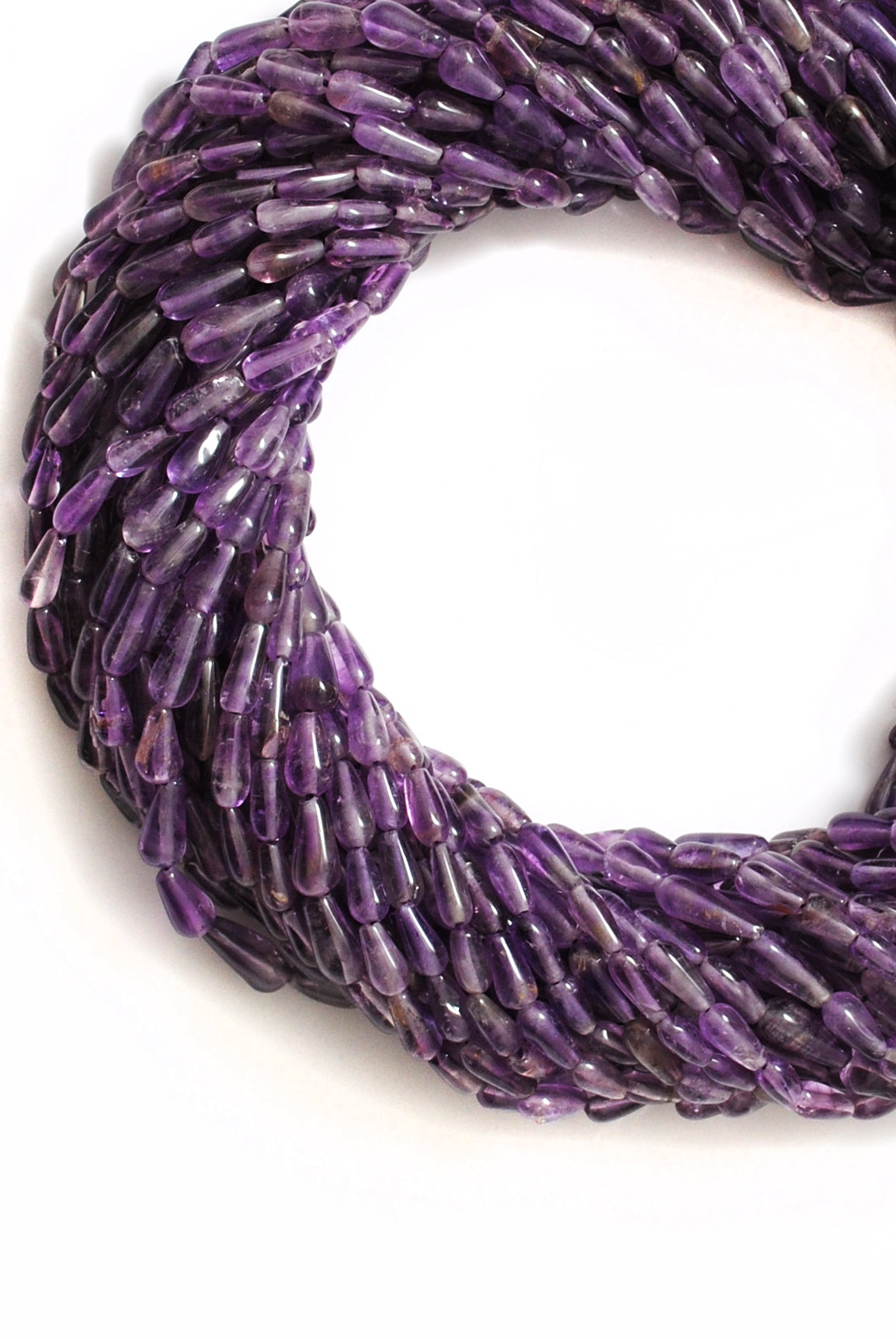 Natural Amethyst Drop Gemstone Beads – 3x6-4x9mm MIx Size – 14" Strand