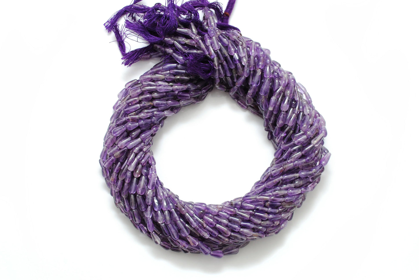 Natural Amethyst Drop Gemstone Beads – 3x6-4x9mm MIx Size – 14" Strand