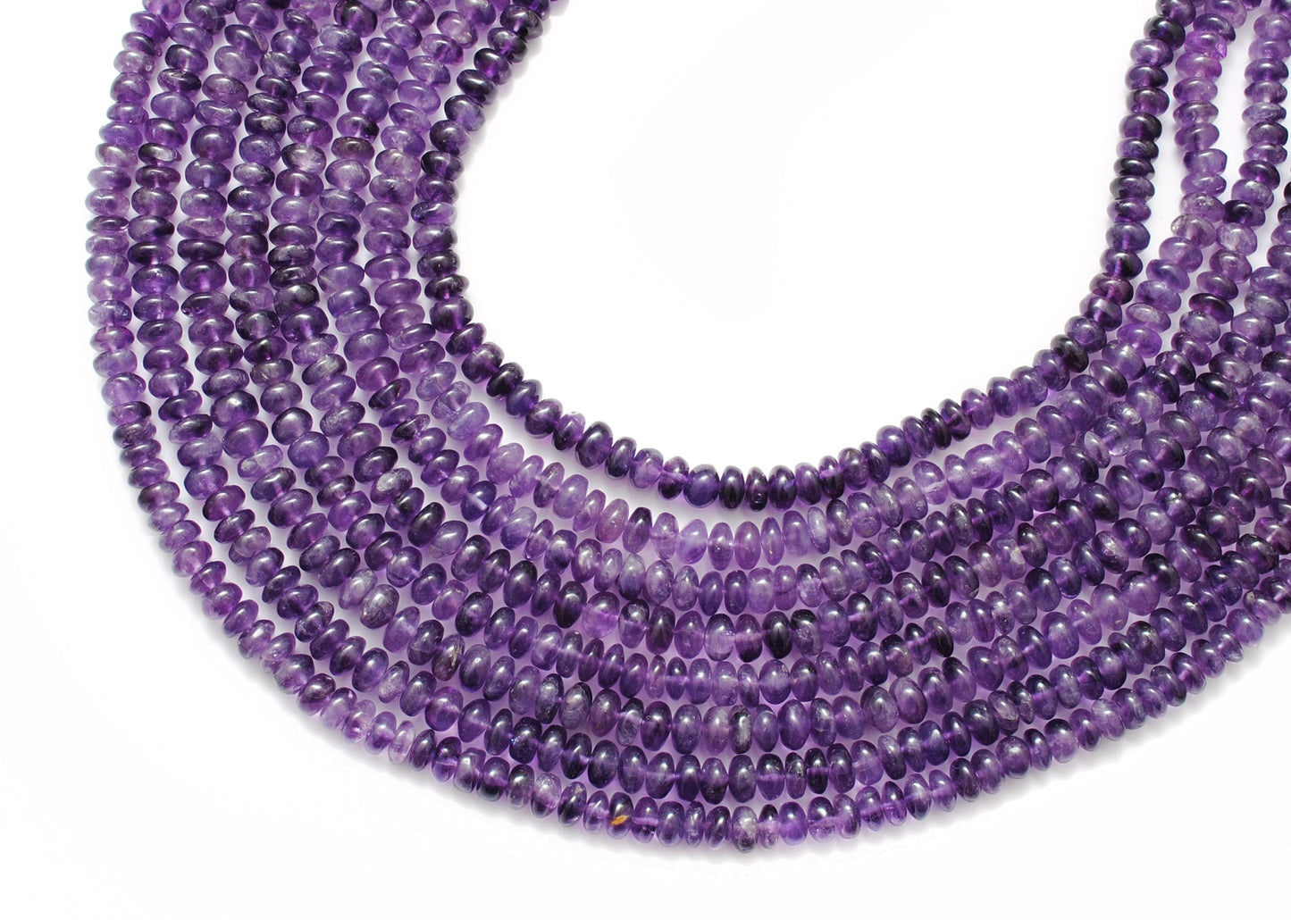 Natural Amethyst Rondelle Beads, 7-9mm – 16" Strand for Custom Jewelry Making