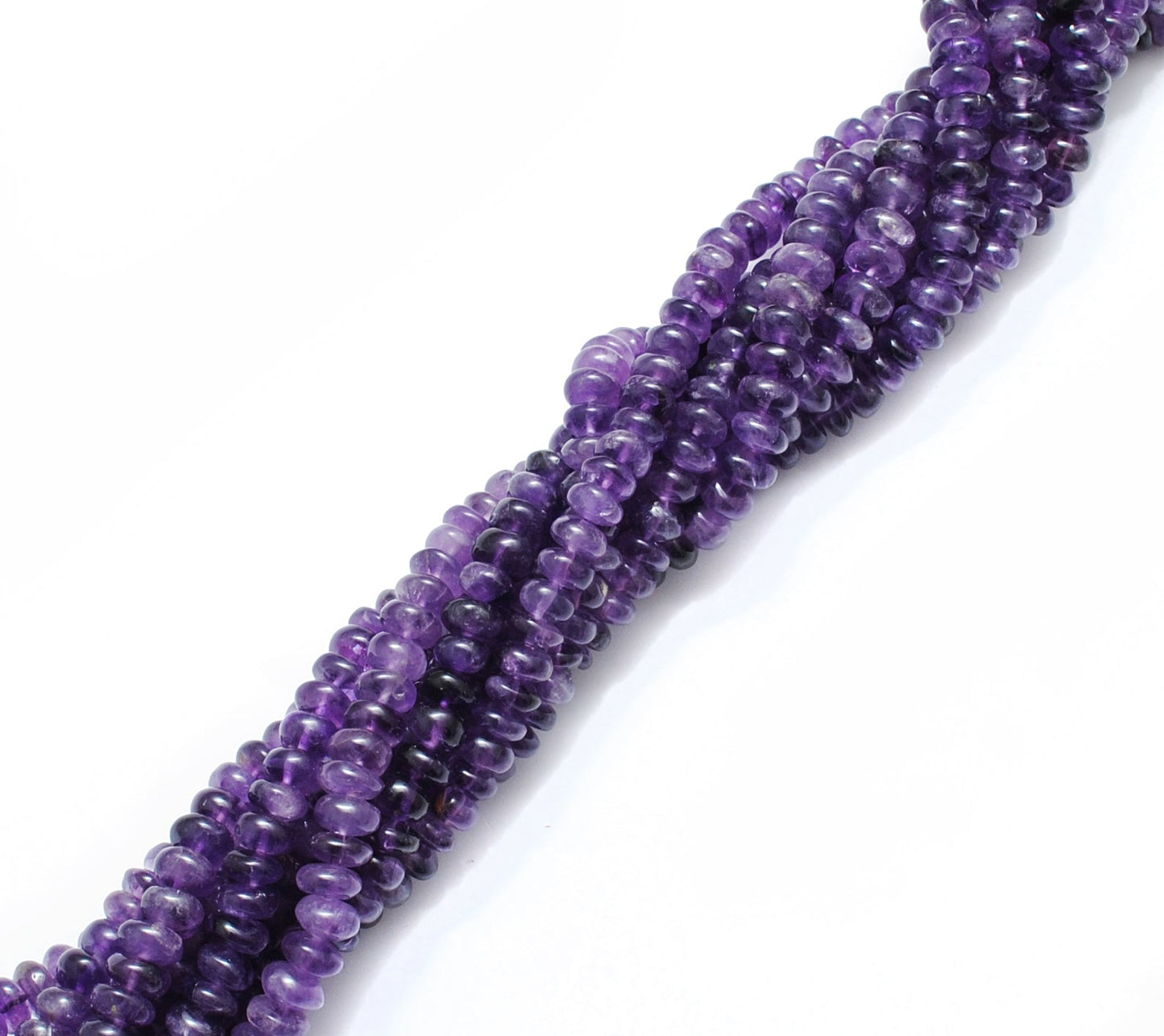 Natural Amethyst Rondelle Beads, 7-9mm – 16" Strand for Custom Jewelry Making