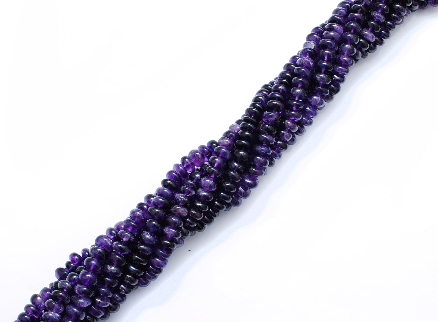 Natural Amethyst Rondelle Beads, 7-9mm – 16" Strand for Custom Jewelry Making