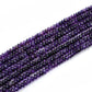Natural Amethyst Rondelle Beads, 7-9mm – 16" Strand for Custom Jewelry Making