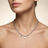 Labradorite Beaded Sterling Silver Charm Necklace