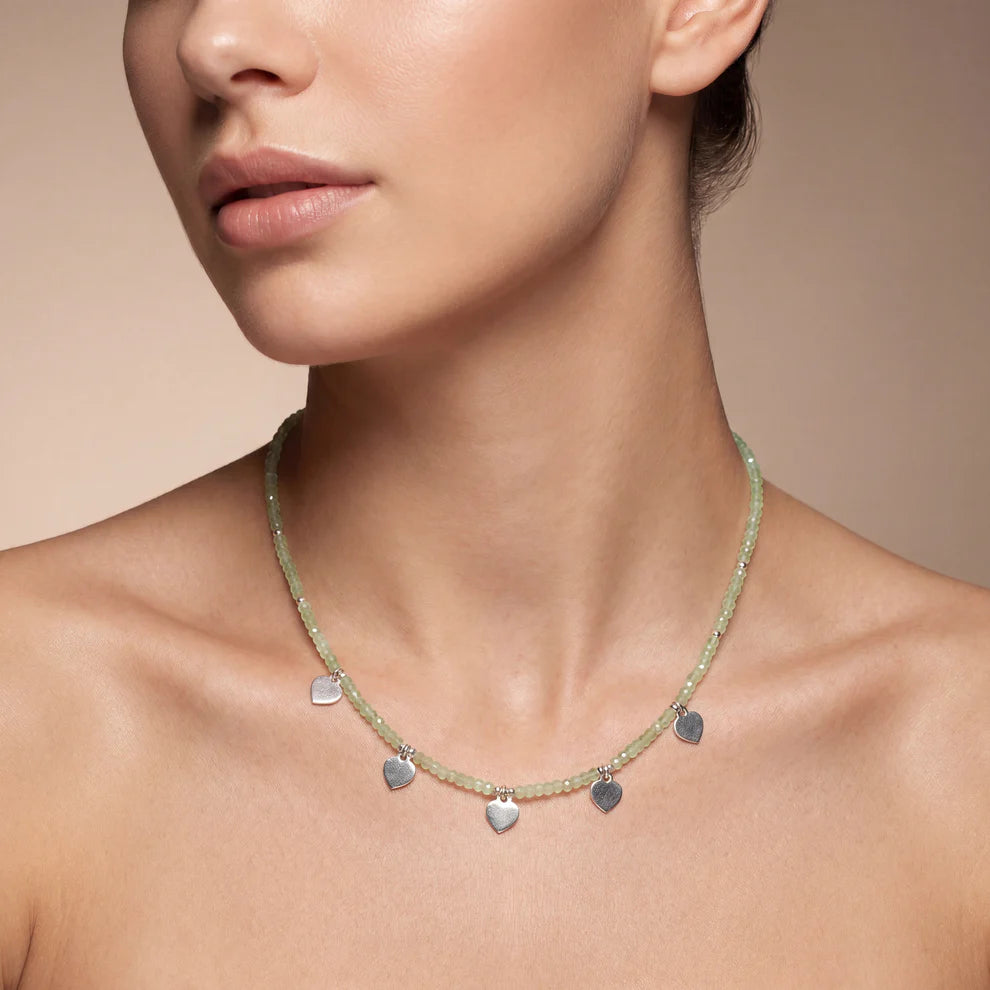 Natural Prehnite Beaded Necklace Jewelry