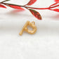 18k Solid Yellow Gold P Initial Letter Charm Pendant
