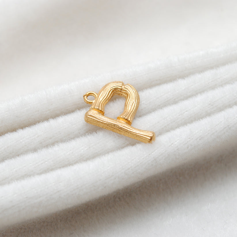 18k Solid Yellow Gold P Initial Letter Charm Pendant