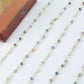925 Silver Gold Rosary Chain with Multi Stone - 2mm