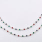 Elegant Emerald Rosary Chain in 925 Silver Gold - 2.00mm