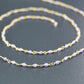 Artisan 925 Silver Gold Rosary Chain - Amethyst 2mm