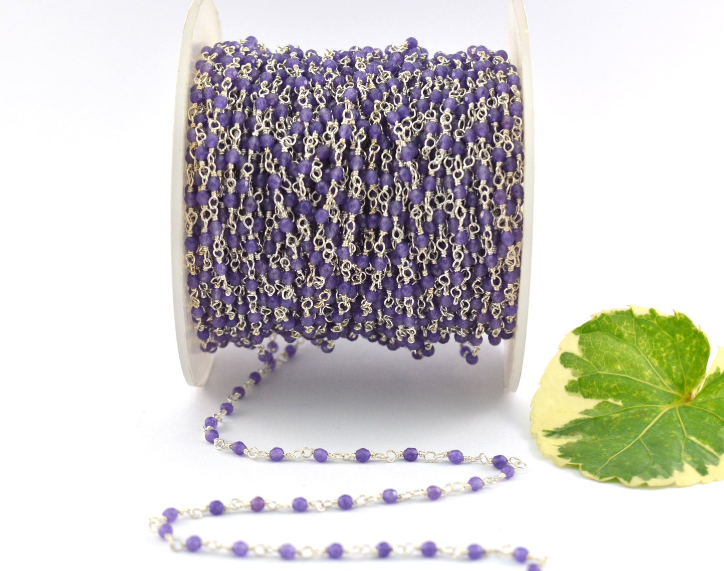 Graceful Rosary Chain - Amethyst 925 Gold Silver 2mm