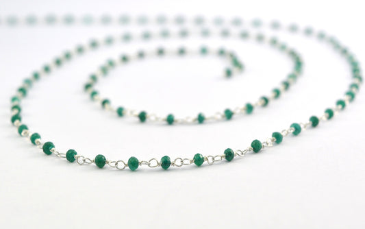 Artisan Rosary Chain - Emerald 925 Silver Gold 2.00mm - view 3