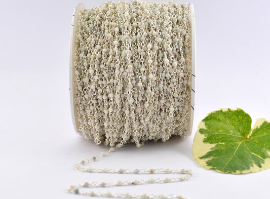 Radiant 925 Silver Rosary Chain - Howlite 2mm