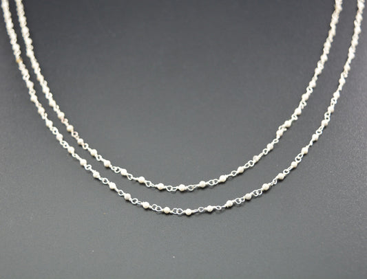 Radiant 925 Silver Rosary Chain - Howlite 2mm - view 3