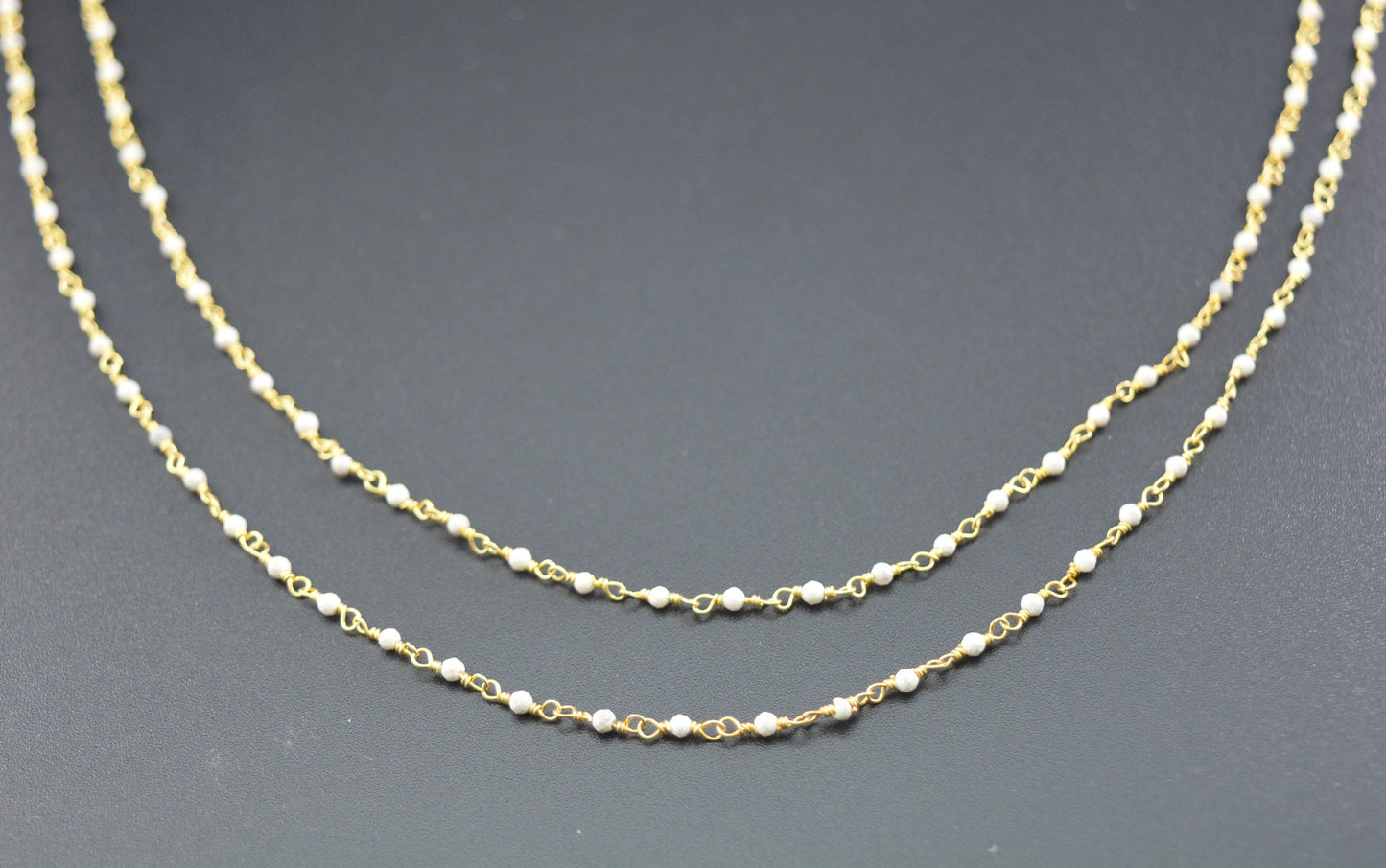 Radiant 925 Silver Rosary Chain - Howlite 2mm