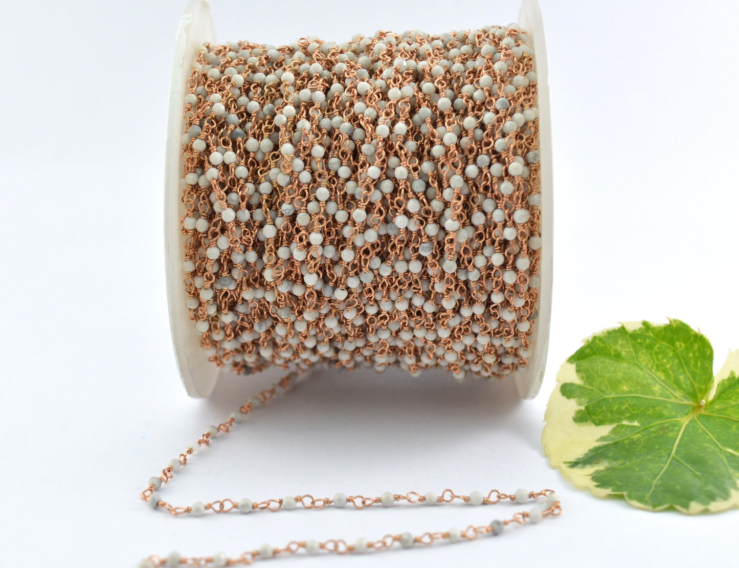 Radiant 925 Silver Rosary Chain - Howlite 2mm