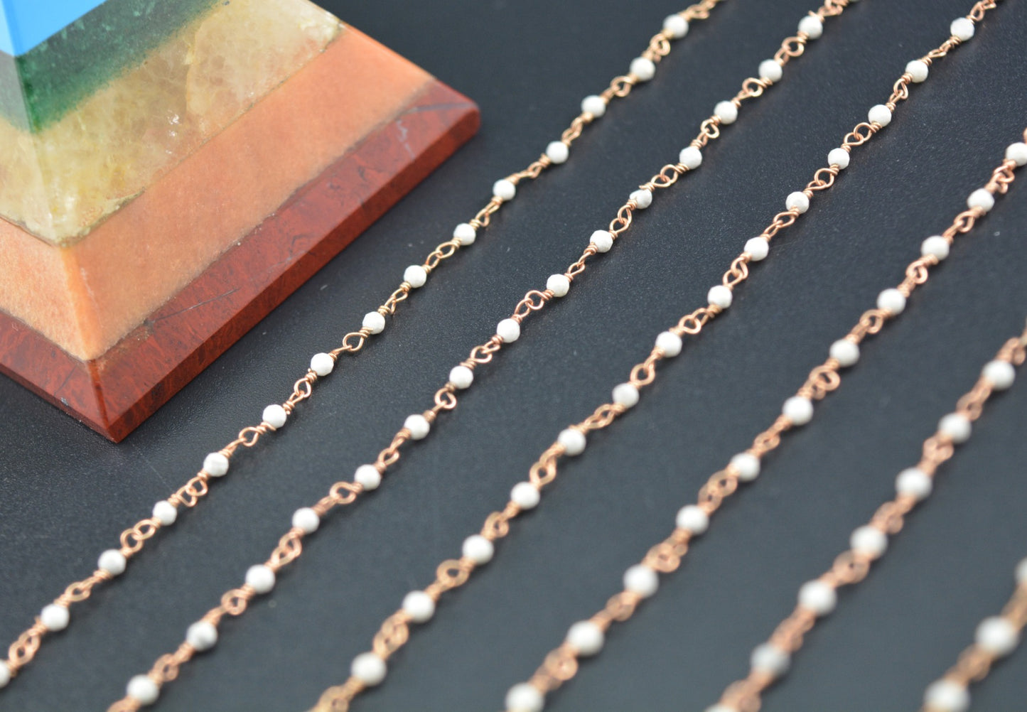 Radiant 925 Silver Rosary Chain - Howlite 2mm